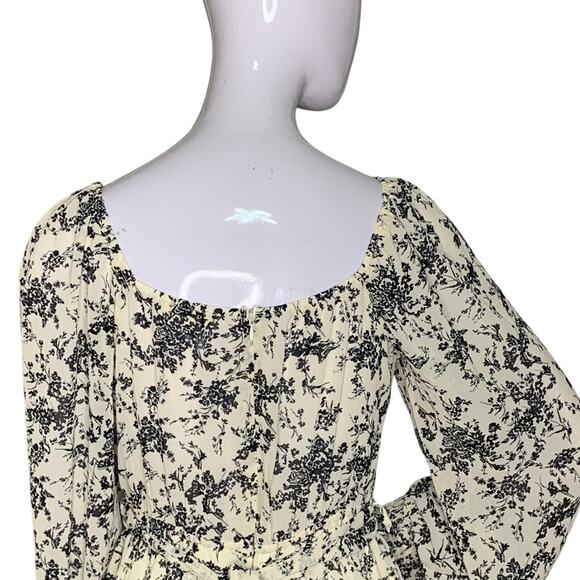 Floral Print Mini Dress NWOT Long Sleeve Tie and Hidden Zipper on Back Size M - Picture 8 of 14